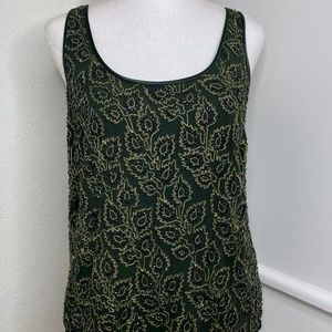 RARE VTG 80s Silk ESCADA Designer Bead & Chain Evening Formal Wear Tank Top S 36